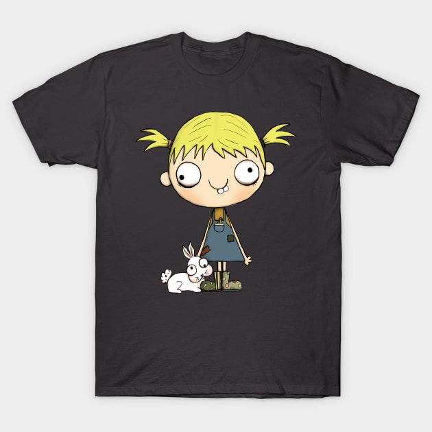 A Girl And Her Bunny T-Shirt by Lmay